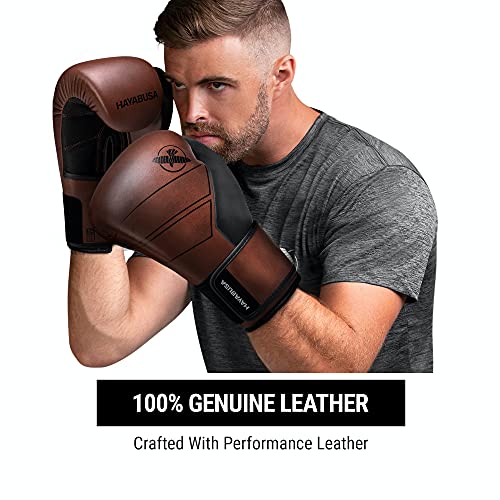Hayabusa S4 Leather Boxing Gloves for Women & Men - color: Brown, size: 16 oz