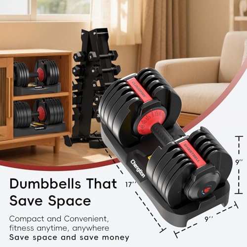 New Upgraded Adjustable Dumbbell Set of 2 (52.5 lbs/25 lbs), 15/9 Weights Dumbbell Set with Safe Locking System, Quick Adjustable Dumbbells For Men and Women Home Gym Workout with Anti-Slip Handle - color: 52.5LB-Pair
