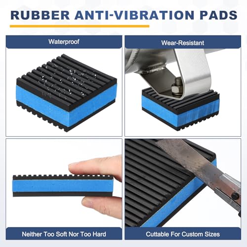 HARFINGTON 4Pcs Rubber Anti-Vibration Pads 5" x 5" x 7/8" Heavy Duty EVA Vibration Isolation Mats for HVAC Washers Compressors Treadmills Air Conditioner - size: 5"