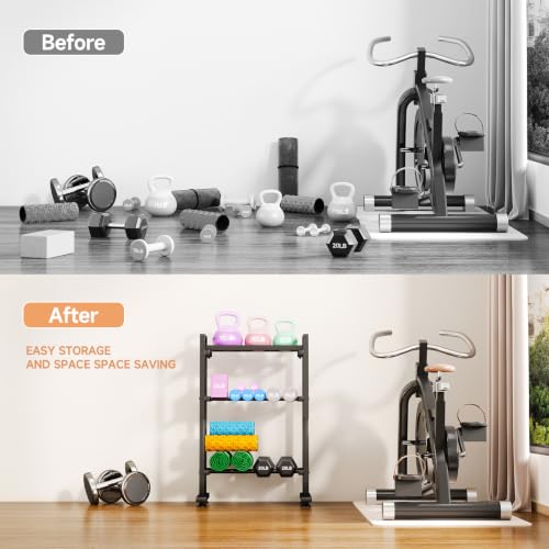 SYQ 3 Tier Dumbble Rack - 550LB Capacity Adjustable Dumbbell Storage Rack Space-Saving Home Gym Weight Rack For Dumbbells And Kettlebells