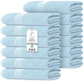 Commercial Bulk Pack of 12 Large Bath Towels – 100% Cotton Terry 24" x 50" – Ideal for Hotels, Salons, Gyms, Spas & Institutional Use – Sky Blue - color: Sky Blue, size: 24"x50" - PK 12