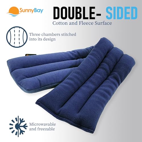 SunnyBay Microwave Heating Pad, 26" Long Microwavable Neck Wrap & Heat Pack for Moist Hot Therapy, Heated Neck Warmer for Neck, Shoulder & Back Pain Relief, Flaxseed Filling, 26x6, Navy Blue - color: 6x26 Unscented - Navy Blue