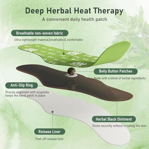 Herbal Patch Pad Balance, Mugwort Herbal Navel Patches (2 Box 10Piece) | japanese herbal balance patch,mugwort herbal navel patches,plant-based,comfortable adhesive