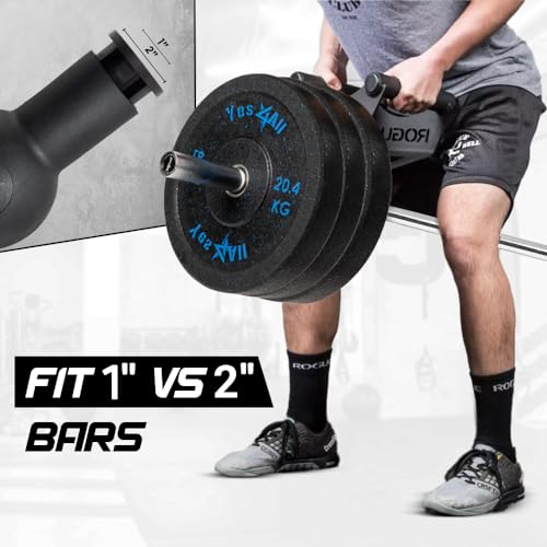 Yes4All Exercise Machine Adjustable T Bar Row Attachment, D Row Handle/Landmine Handle Attachment with Textured Rubber Handles - color: H. Barbell Bombs