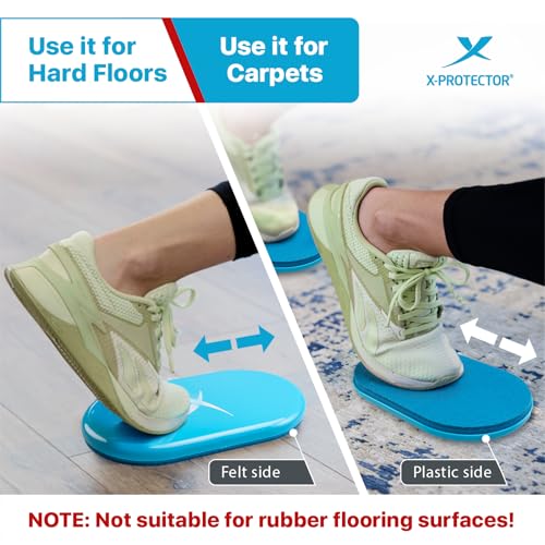 X-Protector Sliders for Working Out - 2 PCS - Double-Sided Exercise Sliders for Hard & Carpeted Floors - Gliders for Exercising! - color: Light Blue