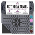 Clever Yoga Hot Yoga Mat Towel – Non-Slip Grip for Hot Yoga, Sweat Absorbent, Honeycomb Silicone Grip, Stays Flat – Ideal for Pilates, Travel, Washable & Lightweight - Gray - color: Gray