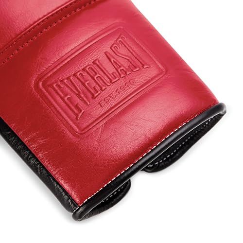 Everlast Powerlock OG Pro Training Boxing Gloves | Lace Up - color: Red/Black, size: 12oz