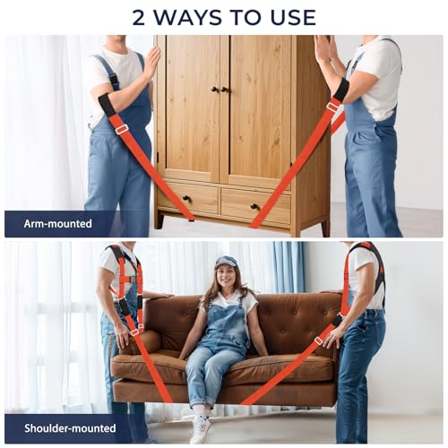 Ytonet Furniture Moving Straps for Lifting with Back Support, Round Sling | 2-Person Lifting and Moving System, Appliance Lifting Straps for Mattress, Heavy Objects up to 800 lbs, 145 IN Long, Orange - size: With Back Support-Extra-Long