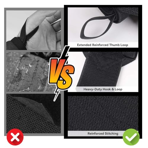 Wrist Wraps for Weightlifting, 20" Professional Wrist Support for Powerlifting, Bench Press, Adjustable Heavy Duty Straps with Thumb Loop for Men Women Gym Workout (2 PCS)