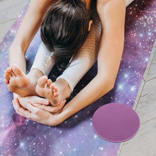 Didiseaon 2pcs Non-slip Yoga Knee Pads and Elbow Support Mats, 10mm Thick Purple Pilates Kneeling Cushions with Anti-skid Silicone Surface for Indoor Exercise and Home Workout
