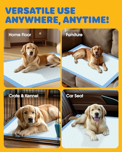 50-Pack Extra Large Thicker Pee Pads - 34" x 28" Puppy Pads for Dogs with 6-Layer Leakproof Protection, Disposable and Quick-Dry Dog Pads with High Absorbency for Easy Potty Training, Thickened - size: 34" x 28" - 50 Packs, thicker