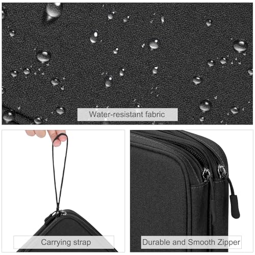 FYY Electronic Organizer, Travel Tech Pouch Bag, Extra Large, Black | Wrist Strap, Waterproof, Double Layers Electronics Travel Case for iPad, Cord, Laptop Charger, Daily and Business Trips Use - color: Black, size: Extra Large