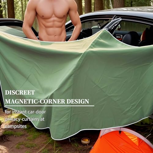 Magnetic Microfiber Towel, Quick Setup Secure Post-Workout Coverage, Super Absorbent, Fast Drying, Lightweight - Perfect for Gym, Beach, Hiking, Pool, Yoga, and More (Army Green, X Large)