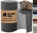 GORILLA GRIP powerGRIP Drawer Shelf and Cabinet Liner, Thick Strong Hold, Non-Adhesive Liners Protect Kitchen Cabinets and Cupboard, Bathroom Drawers, Easy Install, Breathable Mat, 12" x10', Charcoal - color: Charcoal, size: 12" X 10', style: 12" x 10'