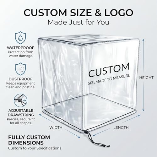 Custom Size Dust Cover Made to Measure Protective Exterior Covers with Personalized Text or Logo for Furniture & Equipment, Patio Furniture, Tools (PVC transparente) - color: PVC transparente