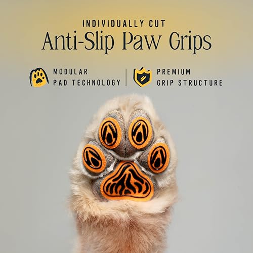 DOK TigerToes Premium Paw Grips for Senior Dogs, 40ct of Pre-Cut Anti Slip Dog Paw Pads for Hardwood Floors, Provides Traction for Slipping (40 Total Grips, Size Large) - size: Large