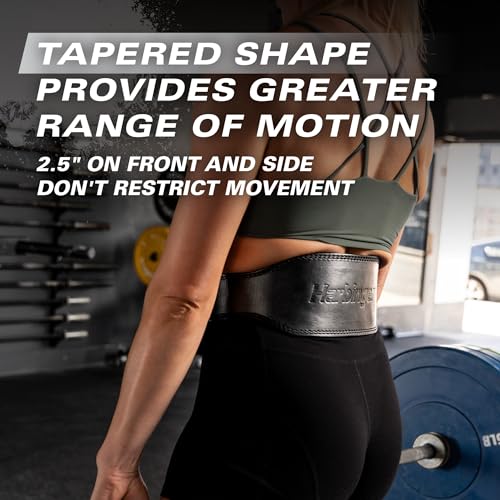 Harbinger 7mm Pro Leather Weightlifting Belt for Squats, Deadlifts, Powerlifting, and Olympic Lifts with Dual-Prong Buckle and Adjustable Fit - size: Large