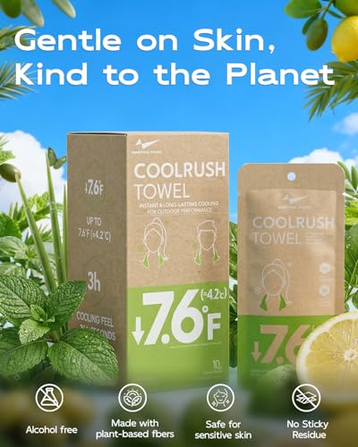 CoolRush Towel, Cold Neck Wrap for Hot Weather, Large Cooling Body Wipe, Chilly Wet Rag For Sports, Travel, Baseball, Yoga, Golf, Softball, Camping, Hiking, Biking, Gym, Trip, Beach Essentials - color: Green