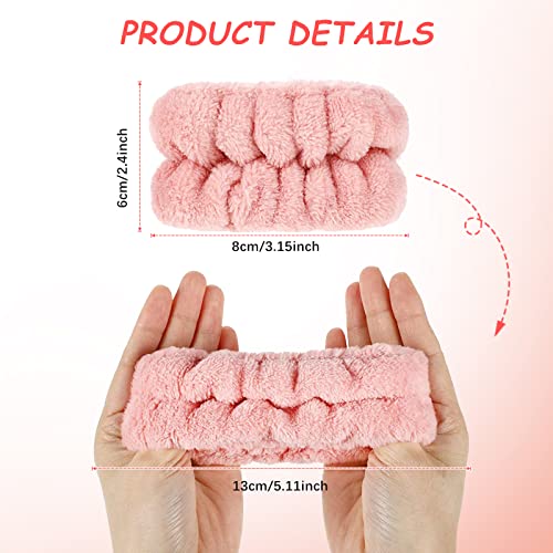 Chuangdi 4 Pairs Wrist Bands for Washing Face Wrist Spa Microfiber Wash Towel Band Scrunchies Absorbent Wristbands Sweatband for Women Prevent Liquid from Spilling(Pretty Colors) - color: Pretty Colors
