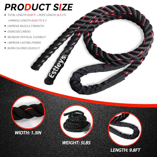 5lb Weighted Jump Rope for Men and Women, Adult Heavy Skipping Rope, Heavy Jump Ropes for Home Workout, Weight Loss, Shaping Body, Total Body Workout Equipment (Black Grey) - color: Black Red