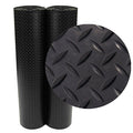 Rubber-Cal Diamond-Plate Rubber Flooring Roll - 3 mm x 4 ft x 5 ft Roll - Black - size: 60"L x 48"W x 0.1"Th