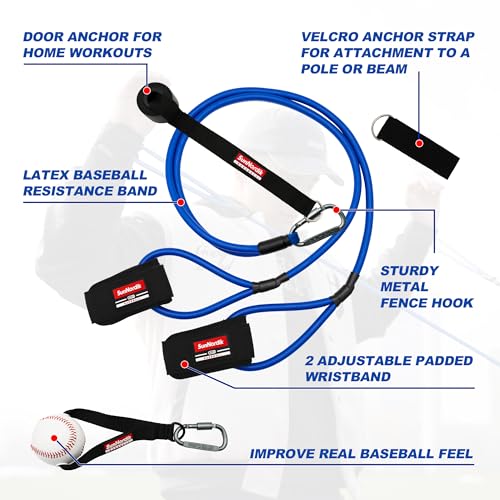 SunNordik Resistance Bands for Pitchers with Carry Bag | Baseball & Softball Training Gear, Build Arm Strength for Pitching & Throwing, Training Bands Suitable for All Skill Levels - size: 30LB (College Level)