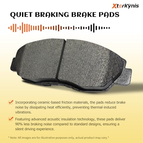 Front and Rear Ceramic Brake Pads for 2013-2018 Ford C-Max Escape Focus, 2018-2022 Ecosport, 2007-2013 Mazda 3/5, Vol-vo C30