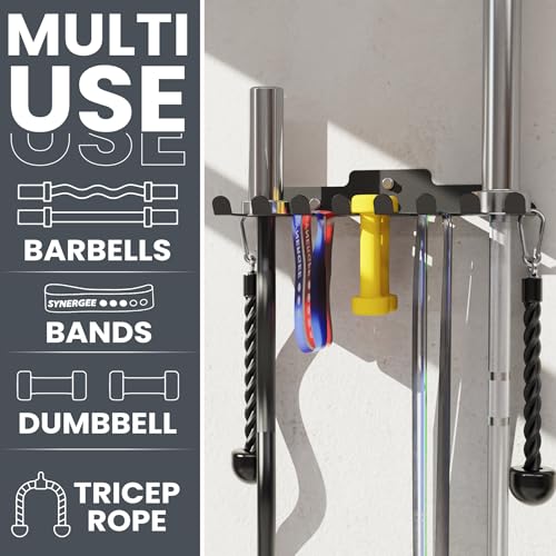 Synergee Wall Mounted Barbell Holder – Heavy Duty Gym Accessory Rack - color: g) 7 Bracket