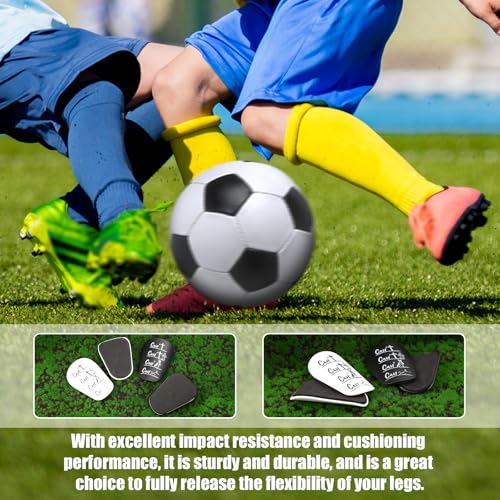 Miniature Shin Guards, PBT and EVA Material Soccer Shin Pads Mini Guards Soccer Black White Small Football Equipment for Teenagers Adults - color: White + black, size: 10*6cm