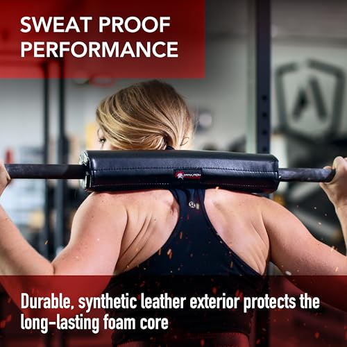 Dark Iron Fitness Barbell Pad w/Extra Thick Foam Padding, Non-Slip Hook and Loop Closure for Olympic Bars Weight Training Shoulder & Neck Protection Support, for Squats Hip Thrusts Lunges - color: All Black