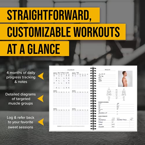 NewMe Fitness Journal for Women & Men, Food & Workout Journal, Planner Log Book to Track Weight Loss, Muscle Gain, Home Gym Exercise, Bodybuilding Progress, Daily Nutrition & Personal Health Tracker - style: Fitness