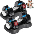 LifePro Adjustable Dumbbells Set – Quick-Adjust Space-Saving Weights with Anti-Slip Handle for Home Gym Strength Training - color: 25lb Pair Pin Adjustment