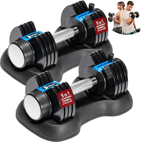 LifePro Adjustable Dumbbells Set – Quick-Adjust Space-Saving Weights with Anti-Slip Handle for Home Gym Strength Training - color: 25lb Pair Pin Adjustment