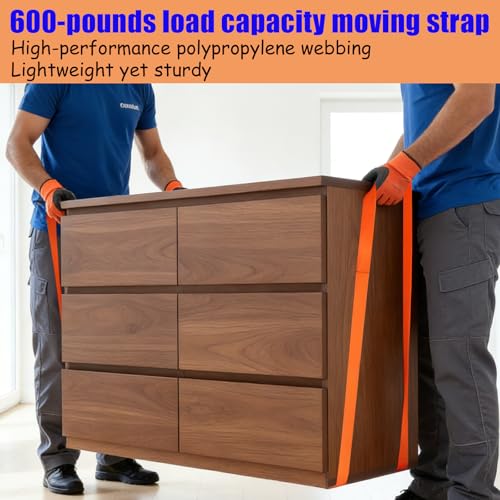 2-Pack Heavy Duty Furniture Moving Straps - for Moving Furniture, Appliances, and Heavy Items - Versatile Hand-Held Lifting Bands for Home & Office Use