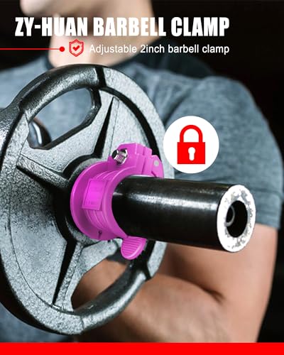 Olympic Barbell Clamps 2 inch Adjustable Barbell Clips Quick Release Pair of Locking Weight Clips for Bars - color: Rose