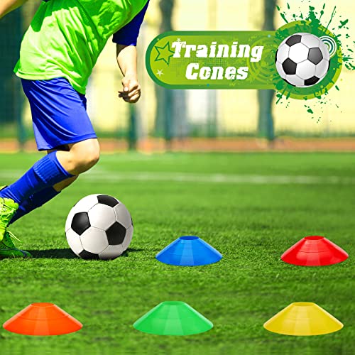 Lewtemi Soccer Disc Cones Sports Training Cones Plastic Multicolor Field Marker with 2 Holder for Football Basketball Lacrosse Tennis Practice Equipment - color: Mixcolor