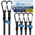 GOEASY0312 Heavy Duty Bungee Cords with Carabiner 12" 18" 24", 6PCS Black | 200 LBS Max Break Strength, UV Resistant, Locking Carabiner Hooks, Double-Braided Latex & Rubber - color: Black
