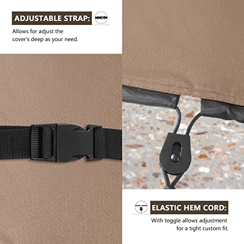 ULTCOVER Outdoor Waterproof Charcoal Kamado Joe Grill Cover for 22-24 inch Char-Griller Char-Broil and Other Round Smokers Size Up to 36” Dia x 45” H - color: Brown-Round, size: 36” Dia x 45” H