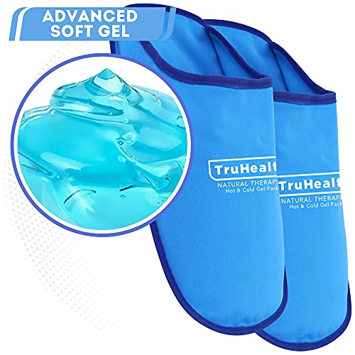 Gel Ice Pack Slippers - Hot & Cold Therapy for Neuropathy Relief & Foot Care, Cooling Gel Comfort for Swollen Feet & Swelling Relief, Flexible Ice Pack Design - 1 Pair, Blue Vinyl