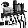 Home Gym Floating Shelf Compatible with Tonal Accessories, Heavy Duty Wall Mount Workout Storage Rack & Organizer Holder with 7 T-Lock Hooks for Smart Handles, Bar and Rope - size: 1-Tier