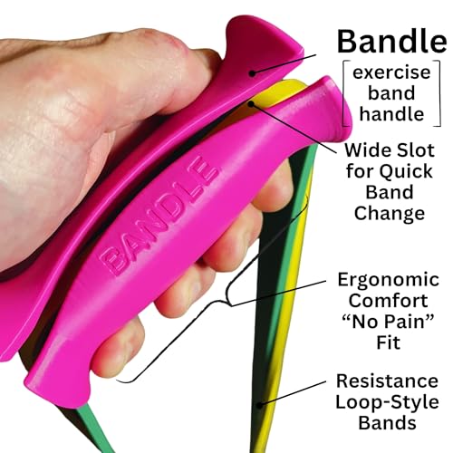 Bandle™ - True Ergonomic Handles for Resistance Bands | Unleash The Full Potential of Pain-Free, Full-Body Workouts | Durable & Comfortable for High-Intensity Training (2 Handles) - color: Steel Gray, size: Small