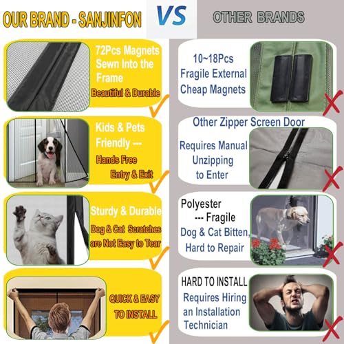 Magnetic Garage Door Screen 11x10 FT for 1 Car Garage, 11x10FT Fiberglass Screen Door, Heavy Duty Privacy Garage Net Screen, Hands-Free with 8 Roll Up Straps for Patio, Outdoor, Gym, Sun House Porch - size: 11x10ft