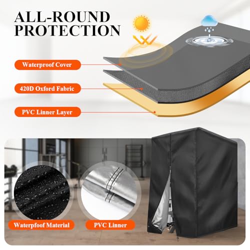 Pull Up Station Cover, Dustproof-Cover for Pull Up Station/Dip Bar Station for Outdoor, Pull Up Rack Machine Protect Home Gym Strength Training Dip Stands Cover - size: Customized Size