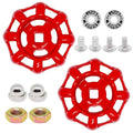 2 Pack Outdoor Faucet Handle, 8mm x 8mm (0.31" x 0.31") Square Stem Hole Faucet Handle Replacement, Cast Iron Round Wheel Water Spigot Handles Replacement with Screws Spacer (Red) - color: Red, size: 8mm x 8mm (2pcs)
