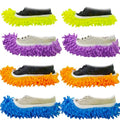 M-jump 8 PCS 4 Pairs Duster Mop Slippers Cover, Multi Function Chenille Fibre Washable Dust Mop Floor Cleaning Shoes for Bathroom, Office, Kitchen, House Polishing
