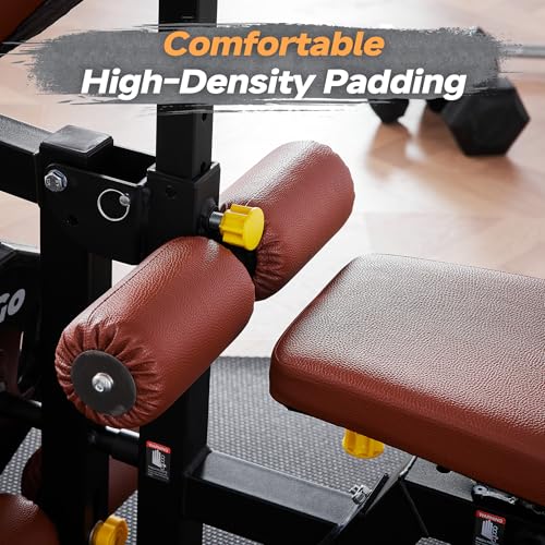 Adjustable Weight Bench with Transport Wheels for Home Gym - color: Full - Black/Brown