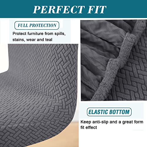 HFCNMY Bar Stool Covers with Backs,4 Pack Stretch Bar Stool Chair Covers,Jacquard Bar Stool Covers,Washable Bar Chair Covers Swivel Barstool Covers Slipcovers with Back Dark Gray - color: Dark Gray