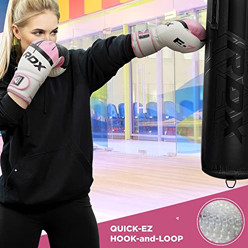RDX Boxing Gloves EGO, Sparring Muay Thai Kickboxing MMA Heavy Training Mitts, Maya Hide Leather, Ventilated, Long Support, Punching Bag Workout Pads, Men Women Adult 8 10 12 14 16 oz - color: PINK, size: 10OZ
