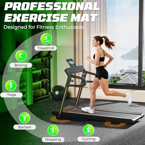 PRAISUN 0.56" Rubber Top Gym Flooring, Heavy Duty Interlocking Gym Mats for Home Gym, Non-Slip Workout Mat, 24 x 24in Large Gym Floor Mat, Protect Floors from Weights & Equipment, 48 Sq Ft, Black/Grey - size: 12 Tiles (48 Sq Ft)