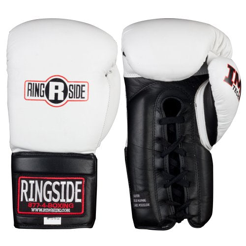 Ringside IMF Tech Lace-Up Sparring Boxing Gloves - color: White, size: 14-Ounce